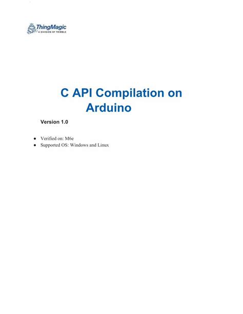 C API Compilation on Arduino