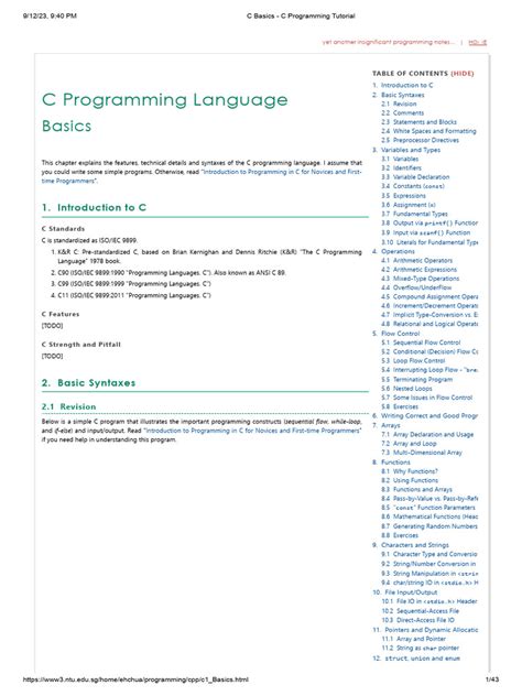 C Basics C Programming Tutorial