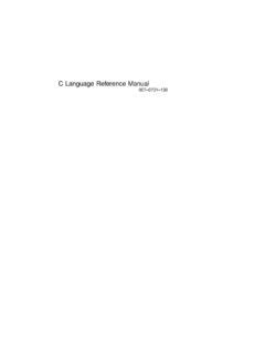 C Language Reference Manual - Columbia University