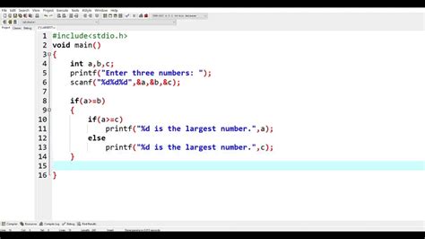 C Program To Find The Biggest Of Three Numbers Using …