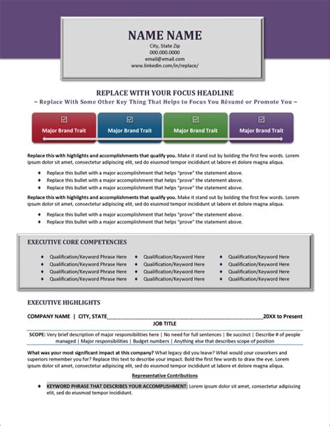 C Suite Resume Templates