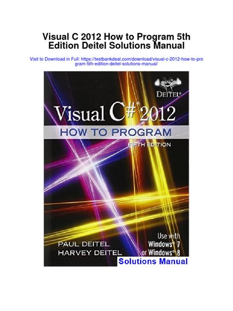 C how to program deitel and deitel 5th edition solution manual. - Database concepts 6th edition solution manual pearson.