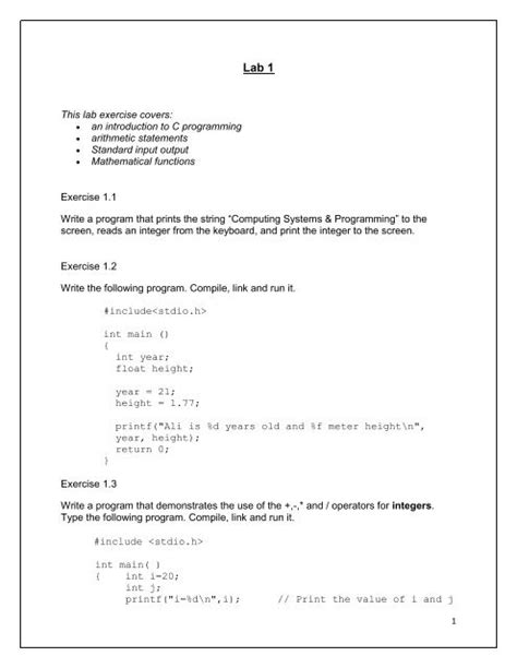 C language programming exercises and hands on lab guide 2nd. - Suzuki vitara service manual kostenlos 2 0 hdi.