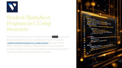 C program for student marksheet using structure.  Project report on a C program ...