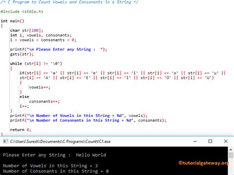 C program to print the vowels in a string.  Below is the implementation of the above approac...
