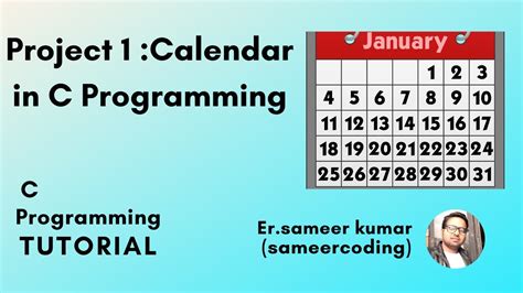 C programming project Calendar in c YouTube