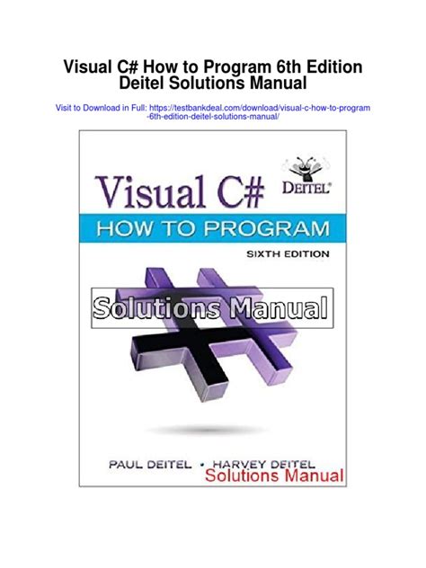 C sharp how to program deitel and 5th edition solution manual. - John deere gt262 engine service manual.