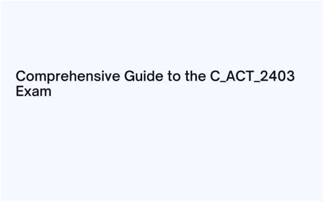 C-ACT-2403 Antworten