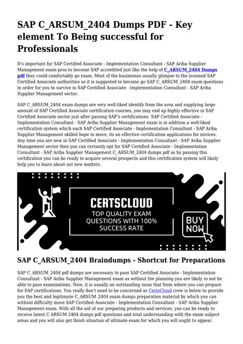 C-ARSUM-2404 Dumps