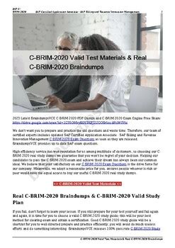 C-BRIM-2020 Prüfungsmaterialien