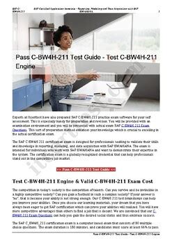 C-BW4H-211 Vorbereitung