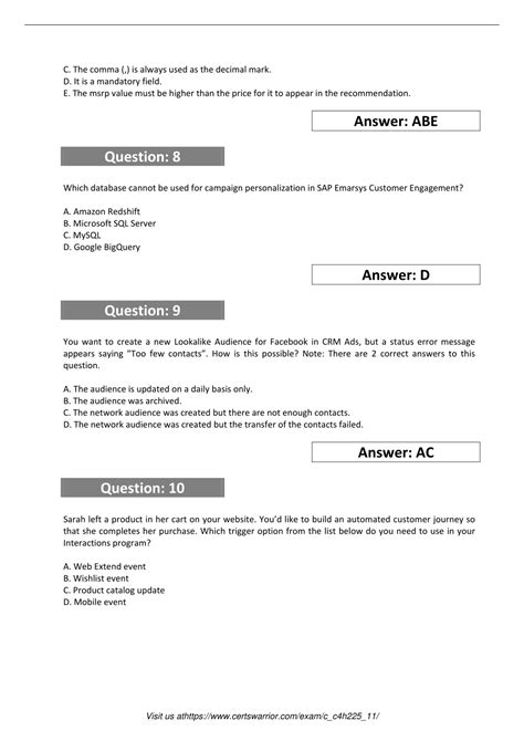 C-C4H225-11 Testking Exam Questions