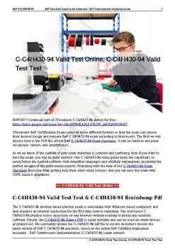 C-C4H430-94 Prüfungen