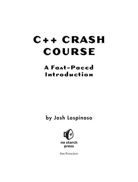 Full Download C Crash Course A Fastpaced Introduction By Josh Lospinoso
