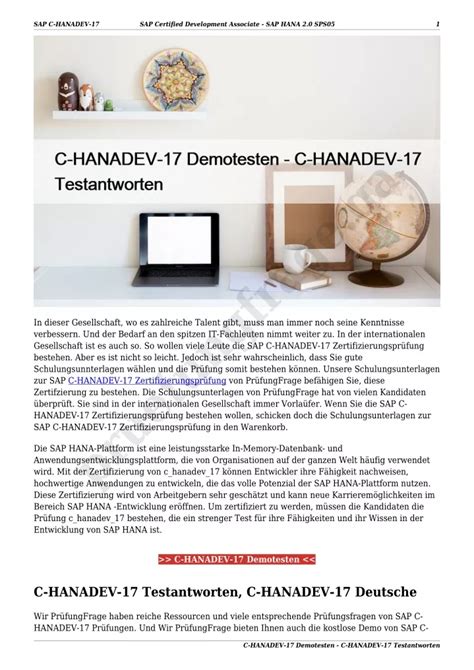 C-HANADEV-17 Deutsch Prüfungsfragen