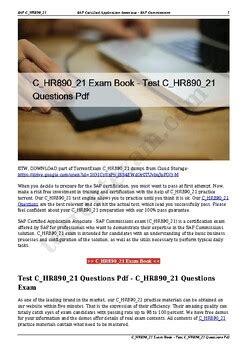 C-HR890-21 Prüfungsunterlagen
