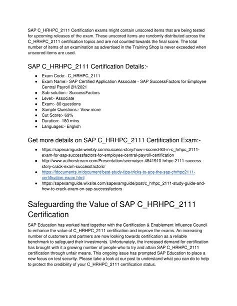 C-HRHPC-2111 Prüfungsinformationen