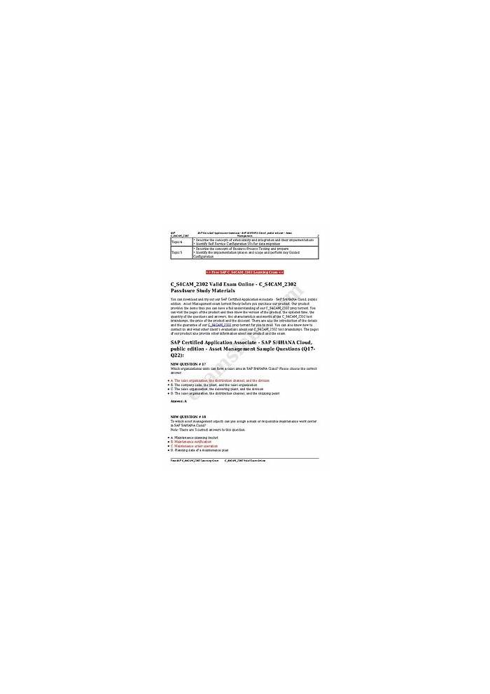 Exam C-S4CAM-2302 Topics