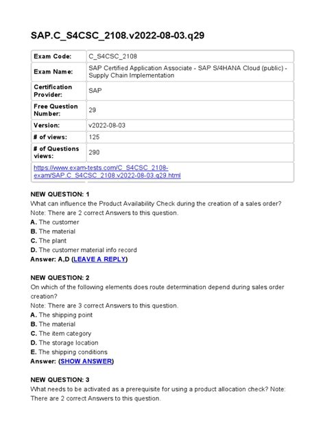 C-S4CSC-2108 Fragenkatalog