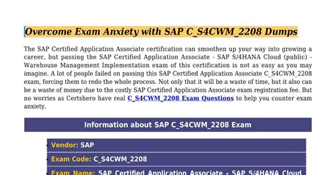 C-S4CWM-2208 Dumps Deutsch