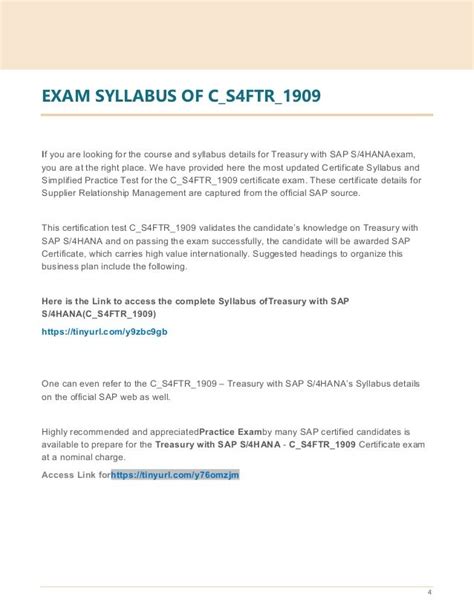 C-S4FTR-1909 Exam Objectives Pdf