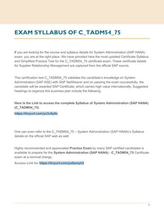 C-TADM54-75 Online Tests