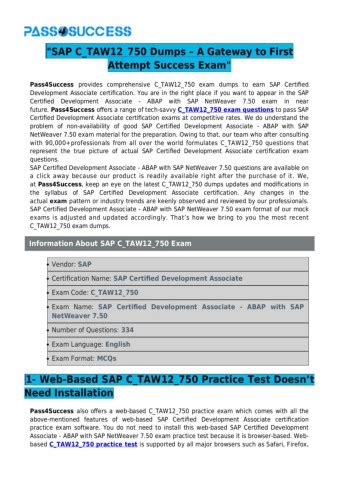 C-TAW12-750-KR Online Tests