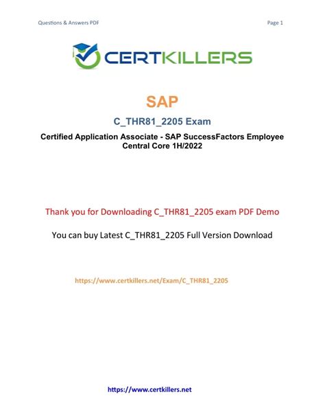 C-THR81-2205 Prüfungsunterlagen