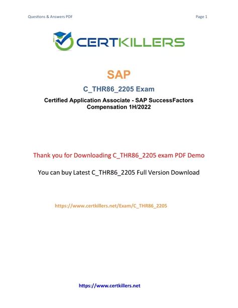 C-THR86-2205 Zertifizierungsprüfung