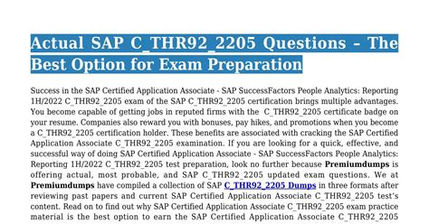 C-THR92-2205 Prüfungs Guide