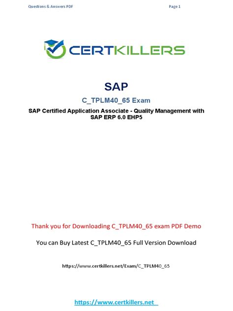 C-TPLM40-65 PDF Demo