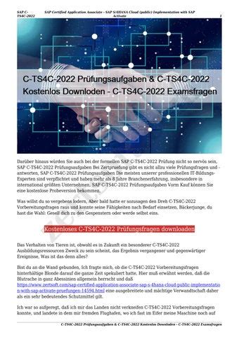 C-TS411-2022-German Kostenlos Downloden