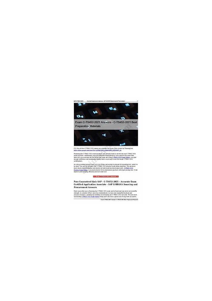 C-TS452-2021 Reliable Test Blueprint