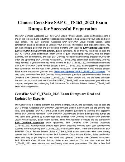 C-TS462-2023 Valid Exam Testking