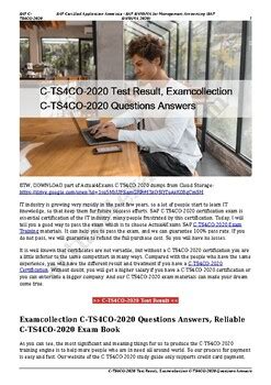 C-TS4CO-2020 Exam Quizzes