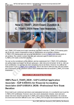 C-TS4FI-2020 New Exam Materials