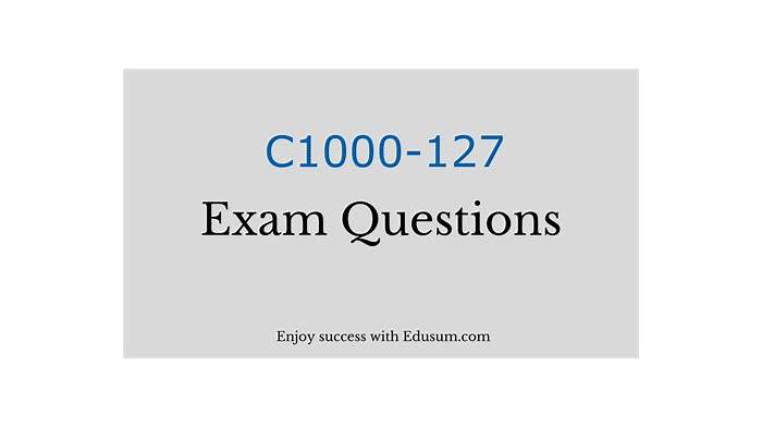 Valid Dumps C1000-127 Questions