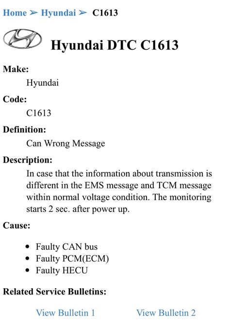 C1613 code hyundai.  Step-by-Step Guide to Diagnosing the C1613 Code in ...