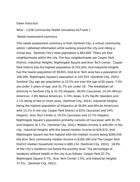 Wgu C228 Task 1 Essay. Nestled in Southern Indiana just west of Louisville, Kentucky and south of Indianapolis, Indiana is Dubois County, Indiana. Dubois County is comprised of the towns of Birdseye, Ferdinand, Holland, Huntingburg and Jasper. Of those towns, Jasper is the largest and is the county seat (Kelly School of Business, 2014). Over fifty-two percent …. C228 task 1