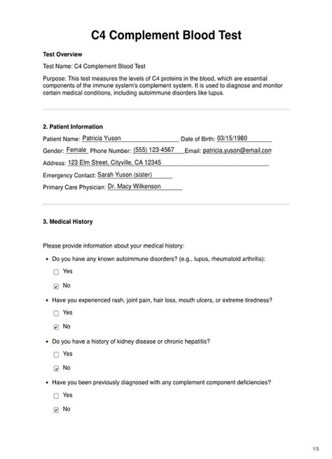 C4 Complement Test