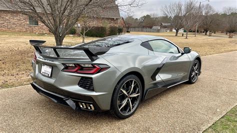 C8 hypersonic grey. Corvette C8 Convertible Hypersonic Gray with red pinstripes 