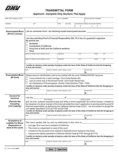 CA DMV Form DL 11. Transmittal Form Forms Docs 2023