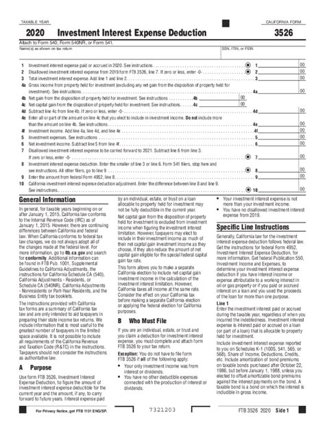 CA Form FTB 3526 20202022 Fill and Sign Printable Template Online