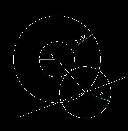 CAD中怎样画已知一个圆和直线上一个点？