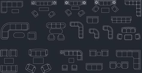 CAD blocks sofas, couches, armchairs - CADBlocksDWG