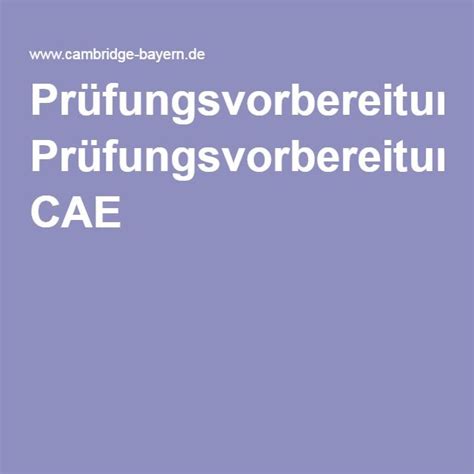 CAE Prüfungsvorbereitung