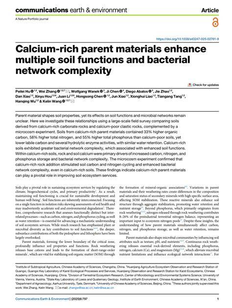 Calcium-Rich Soils Boost Functions and Bacterial … - raincitystudios.com