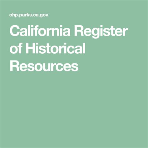 California Register of Historical Resources - CA State Parks - muktibox.com