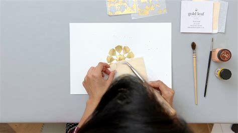 Calligraphy Tutorial: How to Apply Gold Leaf to Paper - muktibox.com