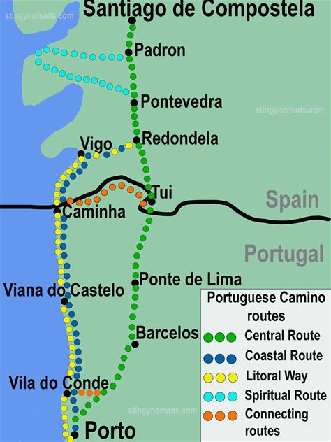 Camino Portuguese Map: Stages & Route | Portuguese … - wintechmobiles.com